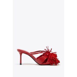 ZARA FRINGED HIGH-HEEL SANDALS